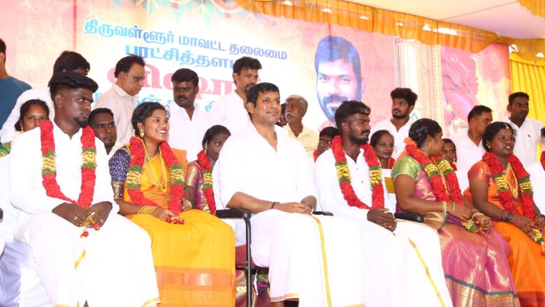 11 ஜோடிகளுக்கு திருமணம் செய்து வைத்தார் நடிகர் விஷால்!