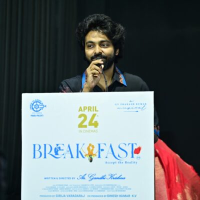 *“காந்தி கிருஷ்ணாவின் படங்கள் நாவலை படிப்பது போன்ற அனுபவத்தை பெரிய திரையில் தரும்… ‘பிரேக்ஃபாஸ்ட்’ திரைப்படம் அதுபோன்ற ஒரு பயணம்” – ஜி.வி. பிரகாஷ் குமார்!*